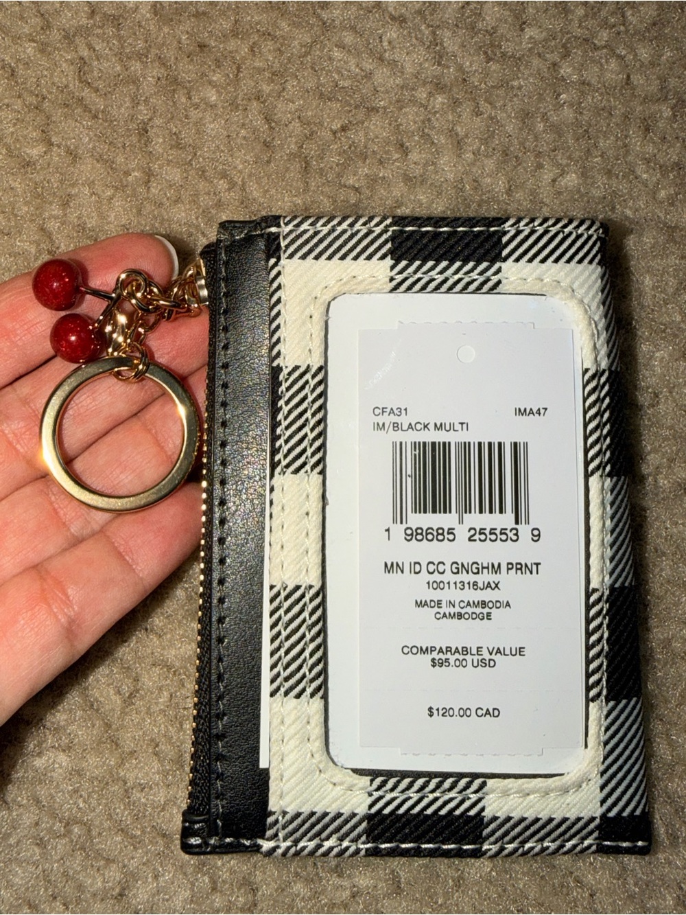 Coach Nolita 19 Gingham print with cherries and matching wallet - Picture 11 of 13